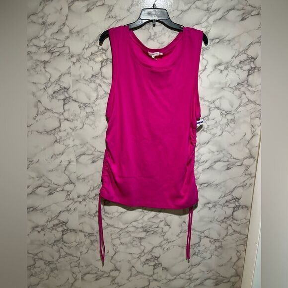 Good American Round Neck Sleeveless Ruched Tank - Picture 2 of 8